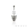 316L SURGICAL STEEL MULTI CZ JAGUAR BELLY BUTTON NAVEL RING 